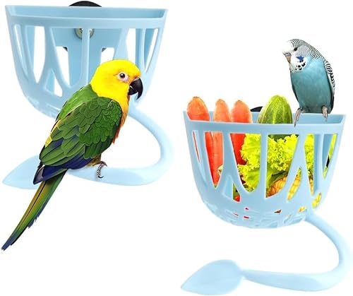 Jieunnxx 2 Stück Feeder Gemüse und Obst Futterständer Mehrzweck Vogelfutterbecher Hängende Vogelkäfig Schüssel Vogel Tägliche Notwendigkeiten Geeignet für Papageien, Tigerhaut Papageien und Kakadus von Jieunxx
