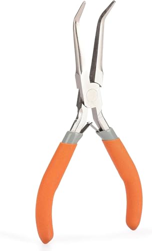 Jieunxx Fischknochenpinzette / Pinzette mit gebogenem Spitzzange, 6 Zoll (15,2 cm), gebogener rutschfester Griff aus Edelstahl von Jieunxx