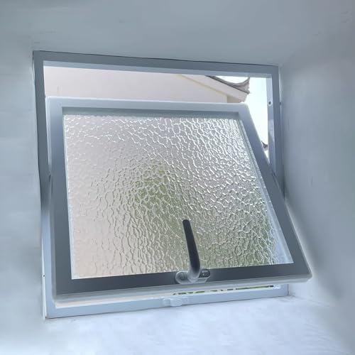 Fenster 360° Drehbares Schuppenfenster mit Gehärtetem Glas, Aluminiumfenster mit Drehgriff für Badezimmer/Gartenzimmer, Haushalts-/Spielhaus-Ersatzfenster(White,50x22in/110x55cm) von Jievmrs
