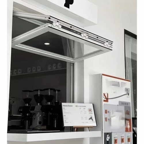 Fenster Faltbare Durchgangsfenster für Restaurants, Auf- und Ab-Faltfenster für Servicearbeiten, Gewächshäuser, Sichtschutzfenster, Vertikale Schiebefenster für Schuppen(White,71x86cm(28x34in)) von Jievmrs