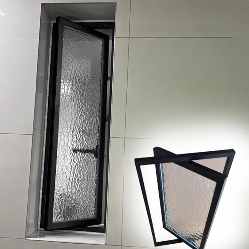 Fenster Flächenbündige Schuppenfenster mit Abschließbarem Griff, Belüftetes Kellerfenster, Hausersatzfenster, Spielhaus/Küche/Hühnerstall/Fenster(Black,20x22in/500x550mm) von Jievmrs