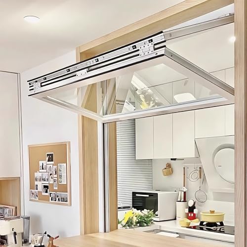 Fenster Schiebefenster, Faltfenster, Außenfenster mit 5 mm Gehärtetem Glas, Haushaltsfenster Ohne Unteren Rahmen für Die Küche(White,32x34in(81x86cm)) von Jievmrs