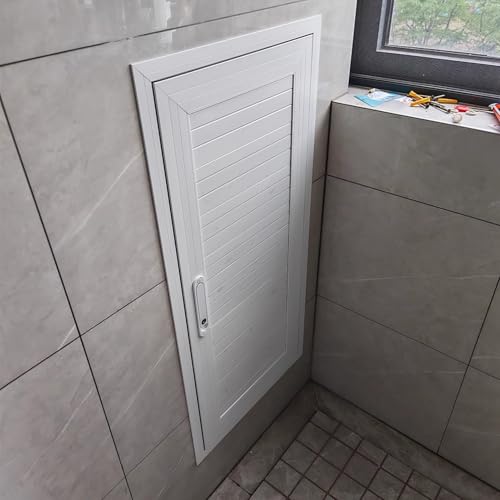 Jievmrs Revisionsklappe Weiße Dachbodentürabdeckung, Wandluke, Trockenbau, Elektroabdeckung, Zugangsklappe, Sprinkleranlage, Versteckte Tür, Abschließbare Stahlflügeltür(45x50cm(18x20in)) von Jievmrs