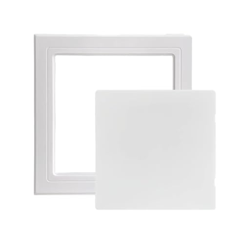 Revisionsklappe Selbstklebende Wandpaneelabdeckung für Trockenbauwände, Abnehmbare Kabeldurchführung für Den Innenbereich, Dekorative PVC-Lochabdeckung für Unregelmäßige Öffnungen(White,200x200mm (7.9 von Jievmrs