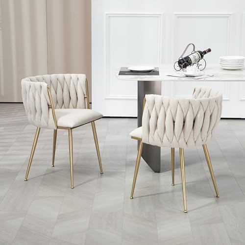 Jigichu Casual Dining Chair Sofa Chair Leinenstoff gepolsterter Loungesessel (Eisenfüße) 2pcs/Set (Light Gray) von Jigichu