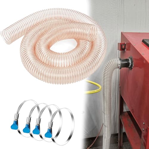 1 Stück Hochleistungs-PU-Polyurethan-Staubsammelschlauch mit kupferbeschichtetem Stahldraht – inklusive 4 Klemmen(Dia-600(mm) Long600cm) von JigyHa