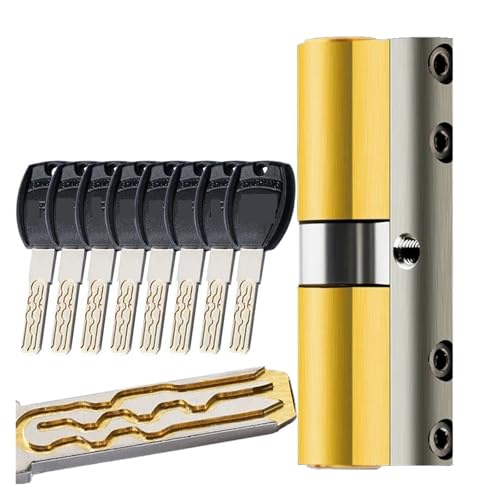1 Stück Super C Klasse Anti-Diebstahl Kupfer Schließzylinder - Sicherheitstürzylinder mit Messingschlüsseln for verbesserte(80=40+40) von JigyHa
