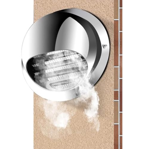 Abluftabdeckung aus Edelstahl 304 – Runde Wand-Entlüftungskappe for Trockner, Badezimmer, Küche und HLK-Systeme – wetterfest(150mm) von JigyHa