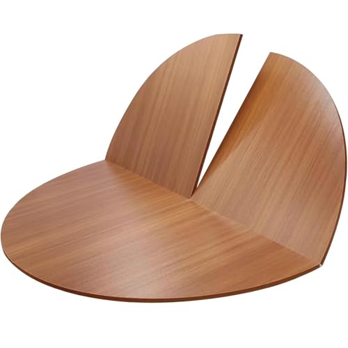 JigyHa 1 Stück runde, Faltbare Tischplatte in Heller Walnussfarbe – tragbare Mehrzweck-Tischplatte aus Holz for das Essen und den Heimgebrauch(150cm) von JigyHa