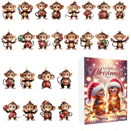 Jiimhte Christmas Countdown Monkey Calendar, 2D Christmas Tree Ornament, Home Decorations for School Offices Apartments Dormitory Room Jiimhte Christmas Countdown Monkey Calendar, 2D Christmas Tree Ornament, Home Decorations for School Offices Apartments Dormitory Room von Jiimhte