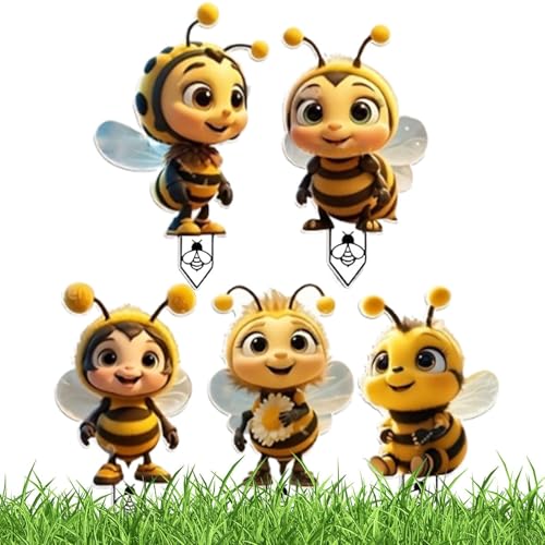 Jiimhte Gartenstaken Deko - 2D Acryl Blumentopf Dekorative Bienenstäbe - Schmuck Für Draussen Niedliche Zierde Für Blumentöpfe Rasen Terrasse Wege Jiimhte Gartenstaken Deko - 2D Acryl Blumentopf Dekorative Bienenstäbe - Schmuck Für Draussen Niedliche Zierde Für Blumentöpfe Rasen Terrasse Wege von Jiimhte