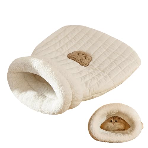 Jiimhte Katzenbett-Höhlenschlafsack, gemütliches Katzenbett, weiches und bequemes Design, einfacher Zugriff, Design für Katzen und kleine Hunde von Jiimhte
