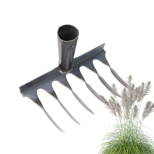 Jiimhte Robuster Gartenrechen, Bodenlockerungsrechen - Rasen-Rasengräber-Gartenzieher | Jätzubehör, manueller Gartenrechen zum Belüften des Bodens, Grabenaushub, Rasenpflege, Bodenlockerung von Jiimhte