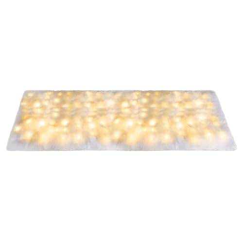 Jiimhte Schneedecke Für Weihnachtsbaum,Weiche Weihnachts Schneedecke Mit LED Lichtern - 8 Beleuchtungsmodi Faltbare Matte Große Tischdecke Festtagsdekoration Für Innen Außen Wand Boden Bäume von Jiimhte