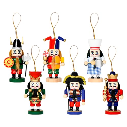 Jiimhte Weihnachtlicher Nussknacker, hölzerne Nussknacker-Sammelstücke, Ornamente für Kamin, Kamin, Urlaub, Weihnachtsbaum, Wand, Bücherregal, Tischdekoration, Tischdekoration von Jiimhte