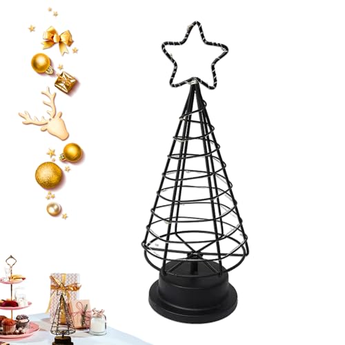 Jiimhte Weihnachtsbaum-Nachtlicht – Weihnachtsbaum-Nachttischlampe mit Stern | Tischdekoration, Schreibtischleuchte für Wohnzimmer, Schlafzimmer, Hof, Terrasse, Garten, Fenster von Jiimhte