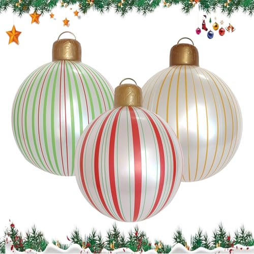 Jiimhte Weihnachtskugeln, 40 cm, Weihnachtsdekoration – aufblasbares gestreiftes Design, Dekoration für Terrasse, Hof, , Urlaub, Garten, Rasen, Zuhause Jiimhte Weihnachtskugeln, 40 cm, Weihnachtsdekoration – aufblasbares gestreiftes Design, Dekoration für Terrasse, Hof, , Urlaub, Garten, Rasen, Zuhause von Jiimhte