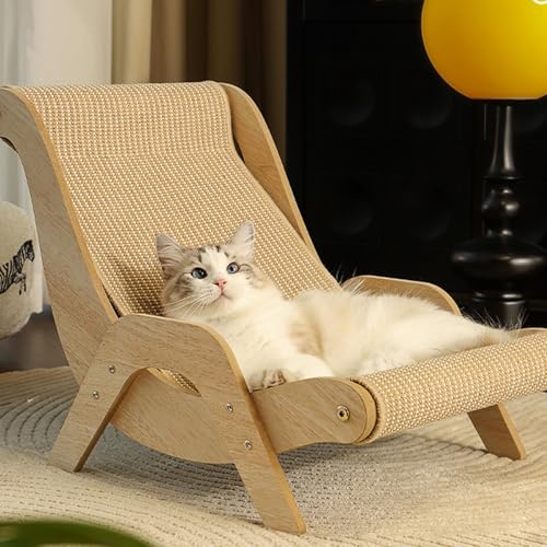Jiimhte Katzenbett Sisal Stuhl - Erhöhtes Sofa Aus Katzenstuhl Lounge Balkon Hochbett Mit Hammock Katzenkratz Loungesessel Für Hunde Und Katzen Pool Zuhause von Jiimhte