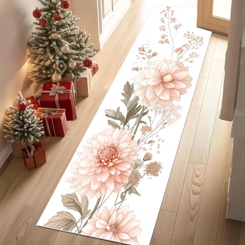 Jijliczc Chrysantheme Blumen Teppich Läufer rutschfest Waschbar 80x150 cm, Anlage Blumenmuster Flurteppich Küchenteppich Teppichläufer für Bettvorleger Wohnraum Flur Waschküche Jijliczc Chrysantheme Blumen Teppich Läufer rutschfest Waschbar 80x150 cm, Anlage Blumenmuster Flurteppich Küchenteppich Teppichläufer für Bettvorleger Wohnraum Flur Waschküche von Jijliczc