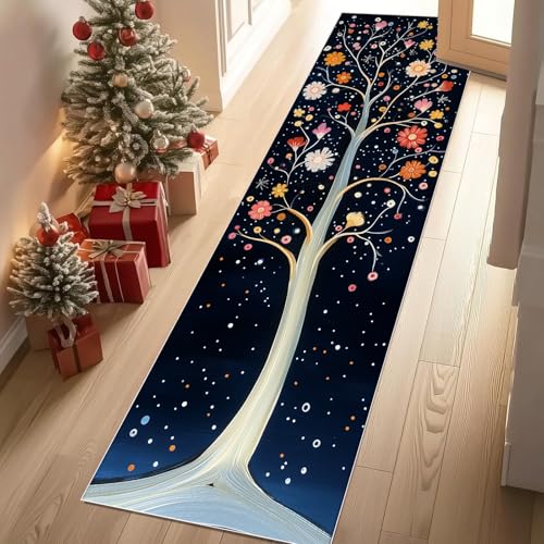 Jijliczc Farbe Blumen Baum Teppich Läufer Flur Niedlich Blumenmuster Teppichläufer Küchenläufer Carpet rutschfest Waschbar für Bettvorleger Flur Küche Waschküche 80x100 cm Jijliczc Farbe Blumen Baum Teppich Läufer Flur Niedlich Blumenmuster Teppichläufer Küchenläufer Carpet rutschfest Waschbar für Bettvorleger Flur Küche Waschküche 80x100 cm von Jijliczc