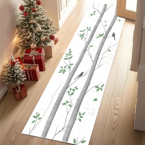 Jijliczc Filialen Vögel Tier Teppich Flur Läufer Baum Blatt Anlage Teppichläufer Küchenläufer Carpet rutschfest Waschbar für Bettvorleger Flur Küche Waschküche 66x213 cm Jijliczc Filialen Vögel Tier Teppich Flur Läufer Baum Blatt Anlage Teppichläufer Küchenläufer Carpet rutschfest Waschbar für Bettvorleger Flur Küche Waschküche 66x213 cm von Jijliczc
