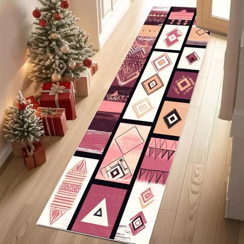 Jijliczc Geometrie Patchwork Diamant Teppich Flur Läufer 60 x 240 cm Retro Tradition Stamm Teppichläufer Küchenläufer Teppiche rutschfest Waschbar für Bettvorleger Flur Küche Waschküche Jijliczc Geometrie Patchwork Diamant Teppich Flur Läufer 60 x 240 cm Retro Tradition Stamm Teppichläufer Küchenläufer Teppiche rutschfest Waschbar für Bettvorleger Flur Küche Waschküche von Jijliczc