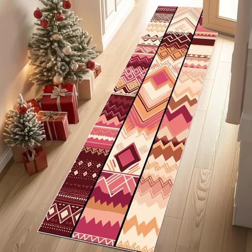 Jijliczc Geometrie Patchwork Diamant Teppich Läufer 60x120 cm Retro Tradition Stamm Carpet rutschfest Waschbar Bettumrandung Schlafzimmer, Teppichläufer für Küche, Flur, Eingangsbereich Jijliczc Geometrie Patchwork Diamant Teppich Läufer 60x120 cm Retro Tradition Stamm Carpet rutschfest Waschbar Bettumrandung Schlafzimmer, Teppichläufer für Küche, Flur, Eingangsbereich von Jijliczc