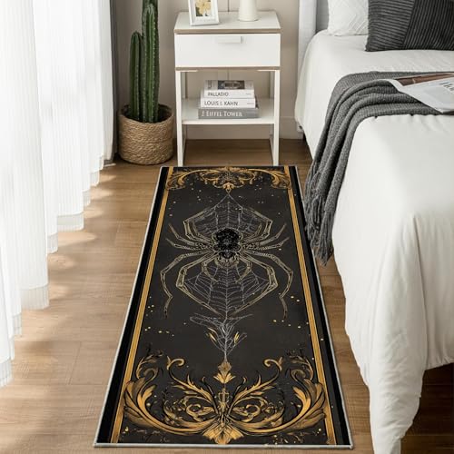 Jijliczc Halloween Spinne Teppich Läufer rutschfest Waschbar 80x200 cm, Spinnennetz Pflanzendrucke Flurteppich Küchenteppich Teppichläufer für Bettvorleger Wohnraum Flur Waschküche Jijliczc Halloween Spinne Teppich Läufer rutschfest Waschbar 80x200 cm, Spinnennetz Pflanzendrucke Flurteppich Küchenteppich Teppichläufer für Bettvorleger Wohnraum Flur Waschküche von Jijliczc