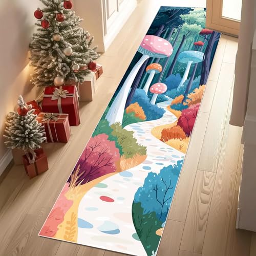 Jijliczc Karikatur Dschungel Straße Teppichläufer rutschfest Waschbar 60x180 cm, Farbe Baum Anlage Pilz Küchenteppich Flurteppich Teppich Läufer für Flur, Eingangsbereich, Küche, Wohnzimmer Jijliczc Karikatur Dschungel Straße Teppichläufer rutschfest Waschbar 60x180 cm, Farbe Baum Anlage Pilz Küchenteppich Flurteppich Teppich Läufer für Flur, Eingangsbereich, Küche, Wohnzimmer von Jijliczc