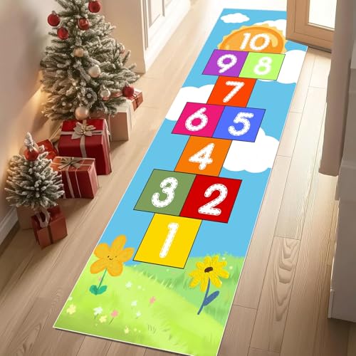 Jijliczc Kind Spiel Nummer Teppich Läufer rutschfest Waschbar 80x200 cm, Netz Rasen Blumen Wolken Flurteppich Küchenteppich Teppichläufer für Bettvorleger Wohnraum Flur Waschküche Jijliczc Kind Spiel Nummer Teppich Läufer rutschfest Waschbar 80x200 cm, Netz Rasen Blumen Wolken Flurteppich Küchenteppich Teppichläufer für Bettvorleger Wohnraum Flur Waschküche von Jijliczc