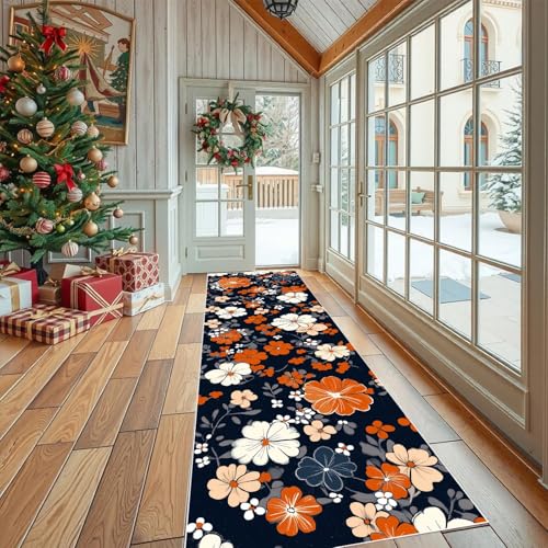 Jijliczc Ländlich Blumen Anlage Teppich Läufer 60x150 cm Blumenmuster Pflanzendrucke Teppiche rutschfest Waschbar Bettumrandung Schlafzimmer, Teppichläufer für Küche, Flur, Eingangsbereich Jijliczc Ländlich Blumen Anlage Teppich Läufer 60x150 cm Blumenmuster Pflanzendrucke Teppiche rutschfest Waschbar Bettumrandung Schlafzimmer, Teppichläufer für Küche, Flur, Eingangsbereich von Jijliczc