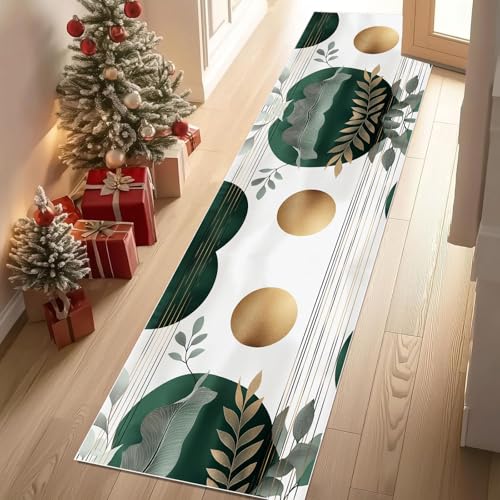 Jijliczc Modern Mittelalter Stil Teppich Läufer rutschfest Waschbar 80x300 cm, Runde Linien Einfachheit Anlage Flurteppich Küchenteppich Teppichläufer für Bettvorleger Wohnraum Flur Waschküche von Jijliczc