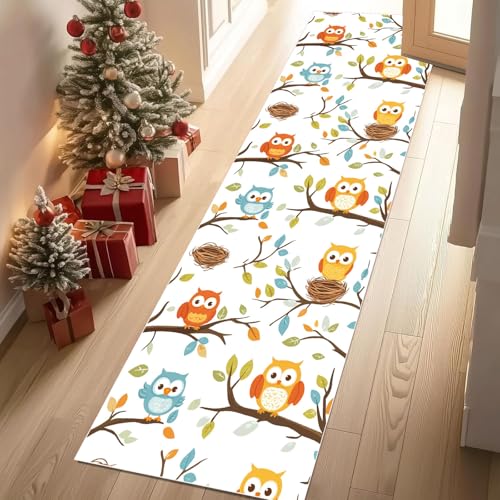 Jijliczc Niedlich owl Tier Teppichläufer rutschfest Waschbar 60x180 cm, Karikatur Filialen Blätter Kind Küchenteppich Flurteppich Teppich Läufer für Flur, Eingangsbereich, Küche, Wohnzimmer Jijliczc Niedlich owl Tier Teppichläufer rutschfest Waschbar 60x180 cm, Karikatur Filialen Blätter Kind Küchenteppich Flurteppich Teppich Läufer für Flur, Eingangsbereich, Küche, Wohnzimmer von Jijliczc