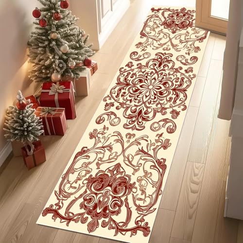 Jijliczc Retro Blumen Anlage Teppich Flur Läufer 60 x 240 cm ländlich Pflanzendrucke Teppichläufer Küchenläufer Teppiche rutschfest Waschbar für Bettvorleger Flur Küche Waschküche Jijliczc Retro Blumen Anlage Teppich Flur Läufer 60 x 240 cm ländlich Pflanzendrucke Teppichläufer Küchenläufer Teppiche rutschfest Waschbar für Bettvorleger Flur Küche Waschküche von Jijliczc
