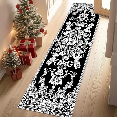 Jijliczc Retro Blumen Anlage Teppich Läufer rutschfest Waschbar ländlich Pflanzendrucke Flurteppich Küchenteppich 80x240 cm, Teppichläufer für Bettvorleger Wohnraum Flur Waschküche Jijliczc Retro Blumen Anlage Teppich Läufer rutschfest Waschbar ländlich Pflanzendrucke Flurteppich Küchenteppich 80x240 cm, Teppichläufer für Bettvorleger Wohnraum Flur Waschküche von Jijliczc