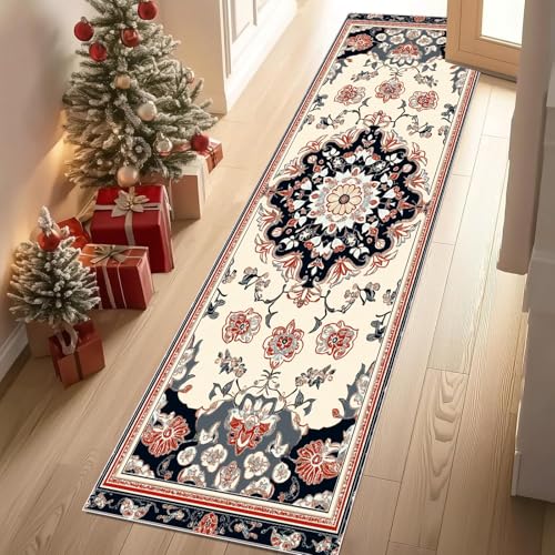 Jijliczc Retro Mandala Blumen Anlage Teppich Läufer rutschfest Waschbar 80x300 cm, ländlich Pflanzendrucke Flurteppich Küchenteppich Teppichläufer für Bettvorleger Wohnraum Flur Waschküche Jijliczc Retro Mandala Blumen Anlage Teppich Läufer rutschfest Waschbar 80x300 cm, ländlich Pflanzendrucke Flurteppich Küchenteppich Teppichläufer für Bettvorleger Wohnraum Flur Waschküche von Jijliczc