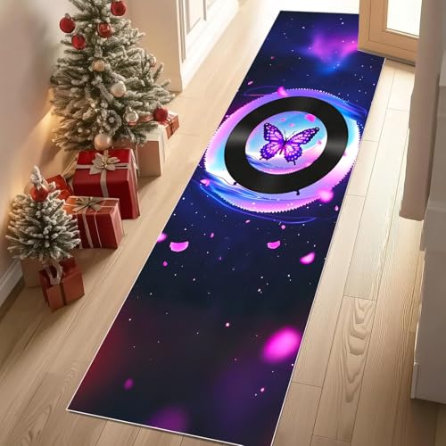 Jijliczc Schmetterling Insekten Teppich Flur Läufer Fantasie Farbe Runde Teppichläufer Küchenläufer Carpet rutschfest Waschbar für Bettvorleger Flur Küche Waschküche 80x180 cm Jijliczc Schmetterling Insekten Teppich Flur Läufer Fantasie Farbe Runde Teppichläufer Küchenläufer Carpet rutschfest Waschbar für Bettvorleger Flur Küche Waschküche 80x180 cm von Jijliczc