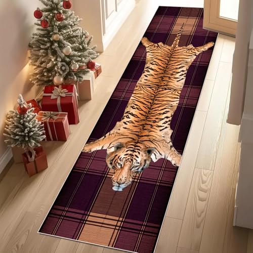 Jijliczc Tiger Tier Drucken Teppich Läufer Flur Retro Geometrie Patchwork Teppichläufer Küchenläufer Carpet rutschfest Waschbar für Bettvorleger Flur Küche Waschküche 80x100 cm Jijliczc Tiger Tier Drucken Teppich Läufer Flur Retro Geometrie Patchwork Teppichläufer Küchenläufer Carpet rutschfest Waschbar für Bettvorleger Flur Küche Waschküche 80x100 cm von Jijliczc