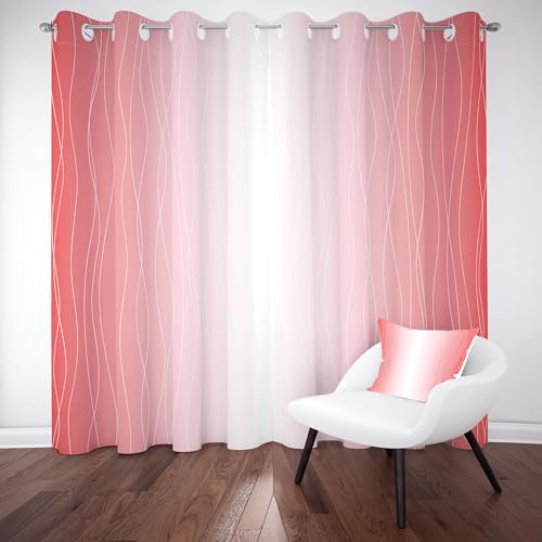 Jijliczc Verdunklungsvorhänge Modern Rot Weiß, Vorhänge Gradient Linien Muster Blickdicht 2er Set, Gardinen Ösen Einfachheit Stil, Abdunkelnde Vorhänge Wohnzimmer Schlafzimmer H145xB140cm Jijliczc Verdunklungsvorhänge Modern Rot Weiß, Vorhänge Gradient Linien Muster Blickdicht 2er Set, Gardinen Ösen Einfachheit Stil, Abdunkelnde Vorhänge Wohnzimmer Schlafzimmer H145xB140cm von Jijliczc