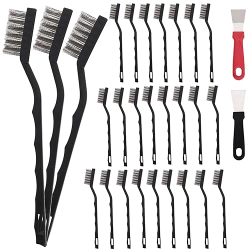 Jikvmis 24-teiliges Mini-Edelstahl-Drahtbürsten-Set, Drahtbürste mit gebogenem Griff, Kratzbürste zur Reinigung von Schweißschlacke und Rost Jikvmis 24-teiliges Mini-Edelstahl-Drahtbürsten-Set, Drahtbürste mit gebogenem Griff, Kratzbürste zur Reinigung von Schweißschlacke und Rost von Jikvmis