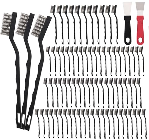 Jikvmis 80-teiliges Mini-Drahtbürsten-Set, Edelstahl-Bürsten-Set, gebogener Griff, Mauerwerk, Drahtbürste zur Reinigung von Schweißschlacke und Rost Jikvmis 80-teiliges Mini-Drahtbürsten-Set, Edelstahl-Bürsten-Set, gebogener Griff, Mauerwerk, Drahtbürste zur Reinigung von Schweißschlacke und Rost von Jikvmis