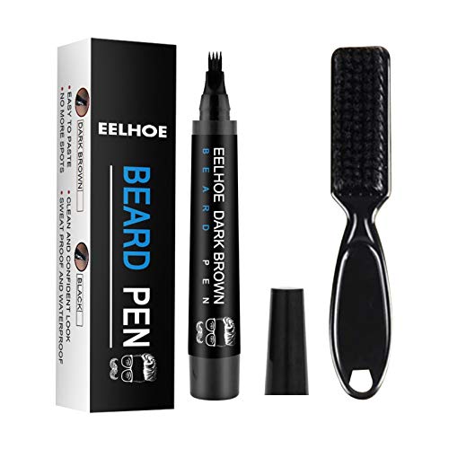 Jildouf Bart Stift Wasserdicht und Schweißprootation Langanhaltende Lösung und natürliches Finish Barber Bleistift und männlicher Pinsel Mustache Shape zur Reparatur effektiver Verbesserung von Jildouf