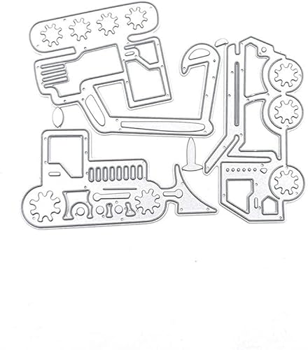 Jilibaba Metall Stanzformen Schablonen Bagger Vorlage Formen Prägewerkzeug für DIY Scrapbooking Papier Kartenherstellung Handwerk von Jilibaba