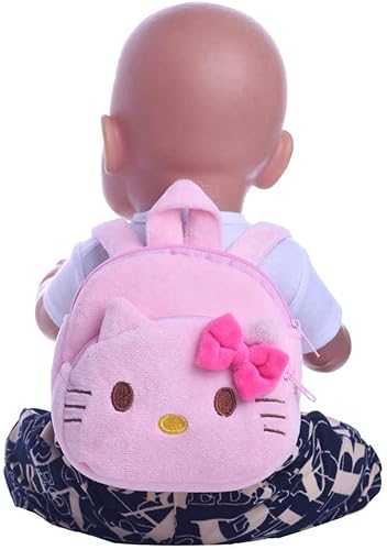 Jilibaba Puppenrucksack, passend für 46 cm große amerikanische Puppe, Mini-Reißverschluss, Schultasche, Puppe, Katzentasche, Zubehör, Spielzeug von Jilibaba