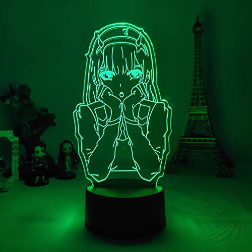 3D-LED-Nachtlicht Darling in Franxx, Anime-Figur, Illusionslampe, drei Muster und 16 Farbwechsel-Dekolampe – perfekte Geschenke für Kinder und Zimmer von Jilijia