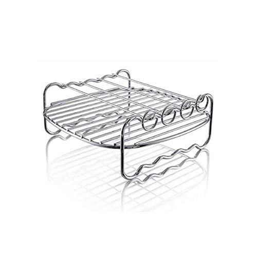 Air Fryer Rack-_HD9904/00 Doppellagiger Regal Spieß RackAir Friteuse Grill mit Spießen Zubehör Mehrzweck-Edelstahl Airfryer Grillrost (20cm vier Nadeln) von Jilijia