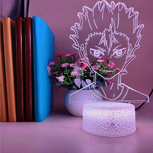 Haikyuu Kids Night Light 3D Night Light Anime LED Light with Remote Control, 7 Color Changing Christmas Halloween Birthday Gift for Child Baby Girl von Jilijia