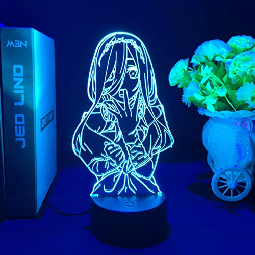 Jilijia 3D Illusion LED Lampe The Quintessential Quintuplets Anime Nakano Miku Nachtlicht 16 Farbe USB Tischlampe Für Schlafzimmer Dekor Geburtstagsgeschenk von Jilijia