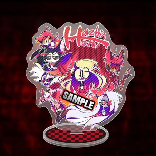 Jilijia Anime Hazbin Hotel Alastor/Angel Dust Acryl Stehfigur doppelseitig transparent Ständer Miniatur-Actionfigur Desktop-Dekoration 15 cm von Jilijia