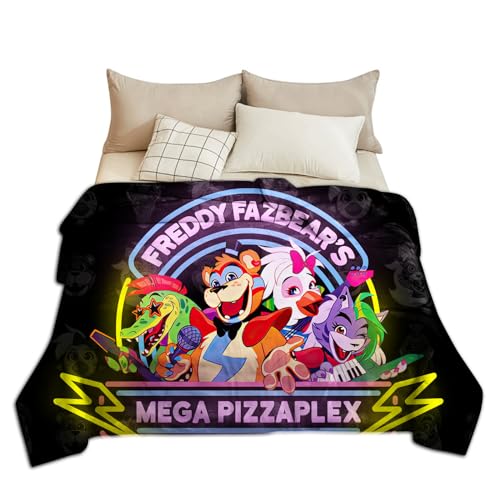 Jilijia FNAF Anime Decke Five Nights Game Decke Ultraweiche Flanelldecke Cartoon Charaktere 3D Gedruckt Dekorative Decke für Bett und Sofa von Jilijia